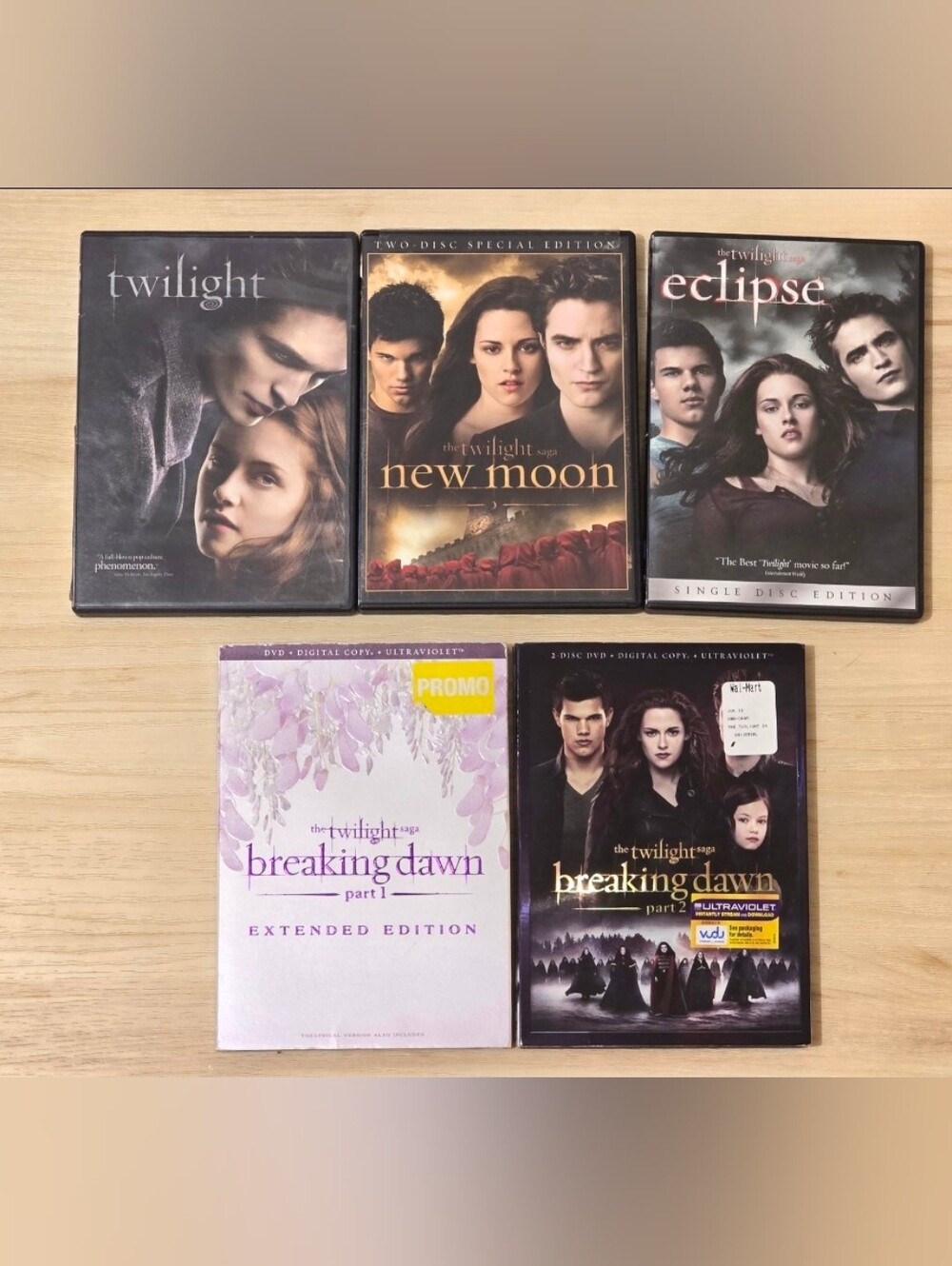 The Twilight Saga Complete 5 Movie DVD Collection Set (Extended/Special)